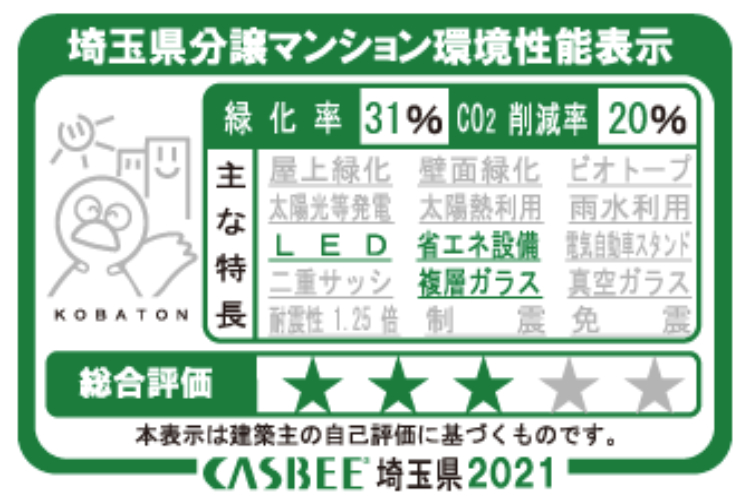 ソライエテラス　イーストの埼玉県環境性能表示